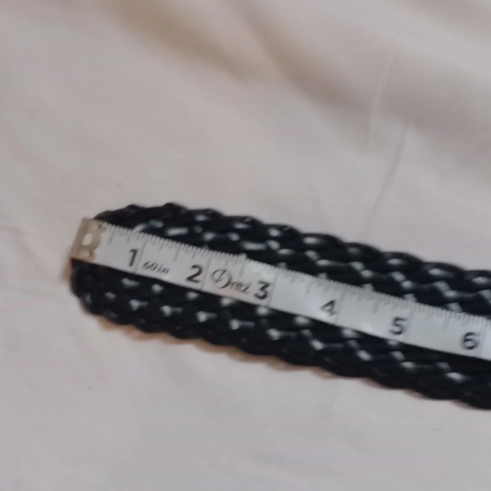 Michael Kors Black Woven Belt with Silver Accents, Medium